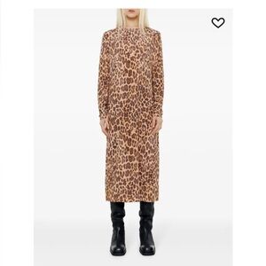 Leopard Print Long Sleeve Dress
